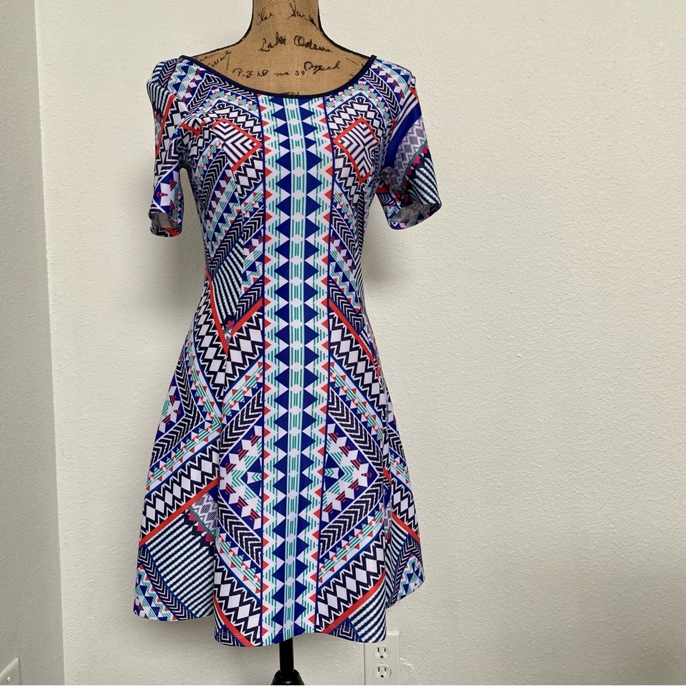 Sequin hearts dress. Blue, red, white. In excellent preowned condition.